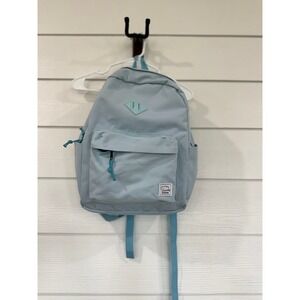 P- 001- Vaschy Classic Lightweight Water Resistant School Backpack Light Blue